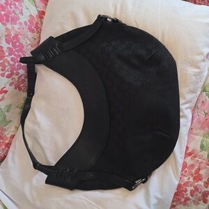 Gucci GG Monogram Half moon canvas with leather trim